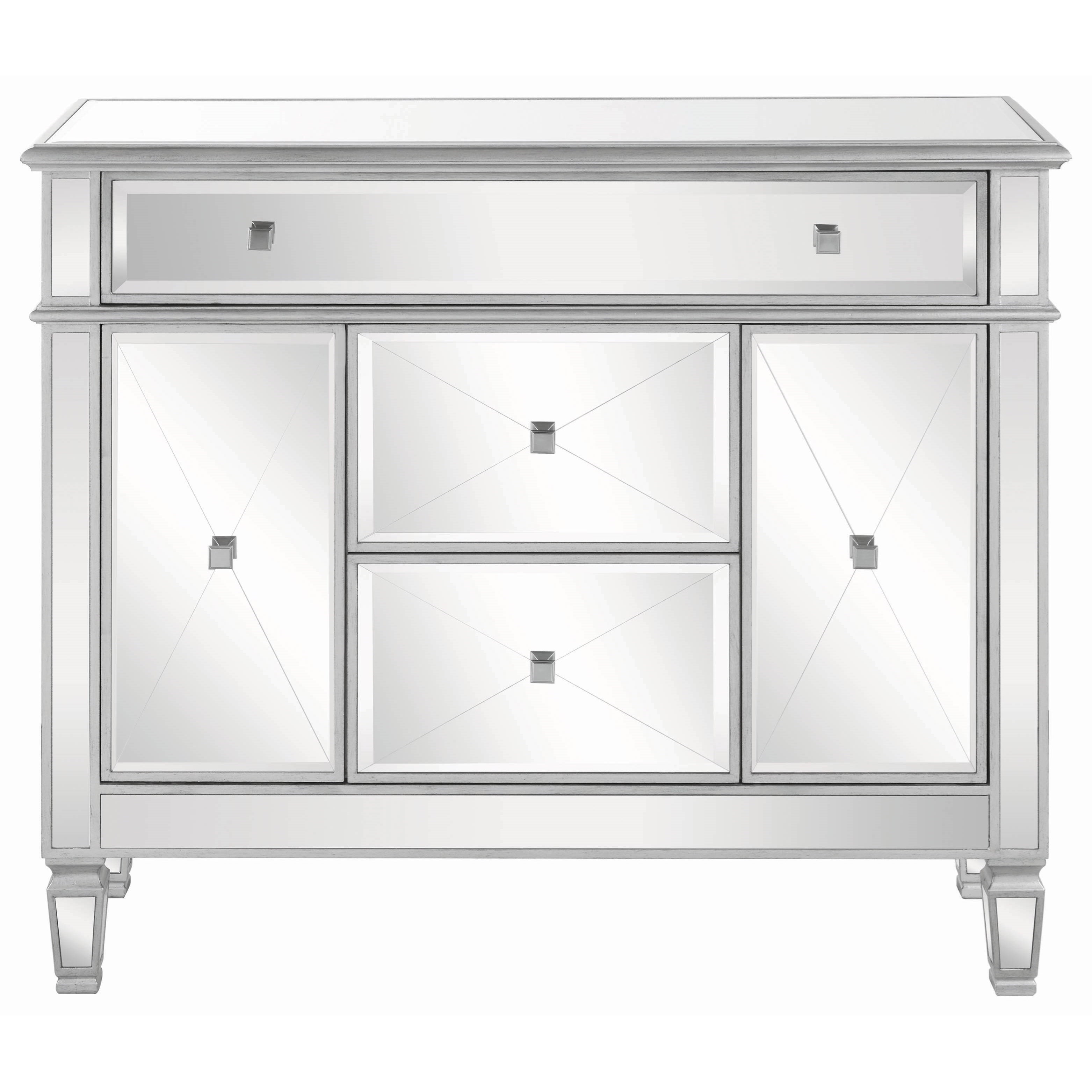 Coaster Accent Cabinets Contemporary Silver Accent Cabinet With