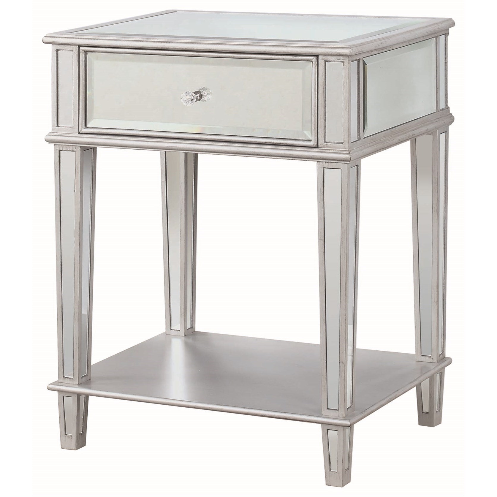 Coaster Accent Tables 904014 Table With Mirrored Finish Accent Tables 904014 Table