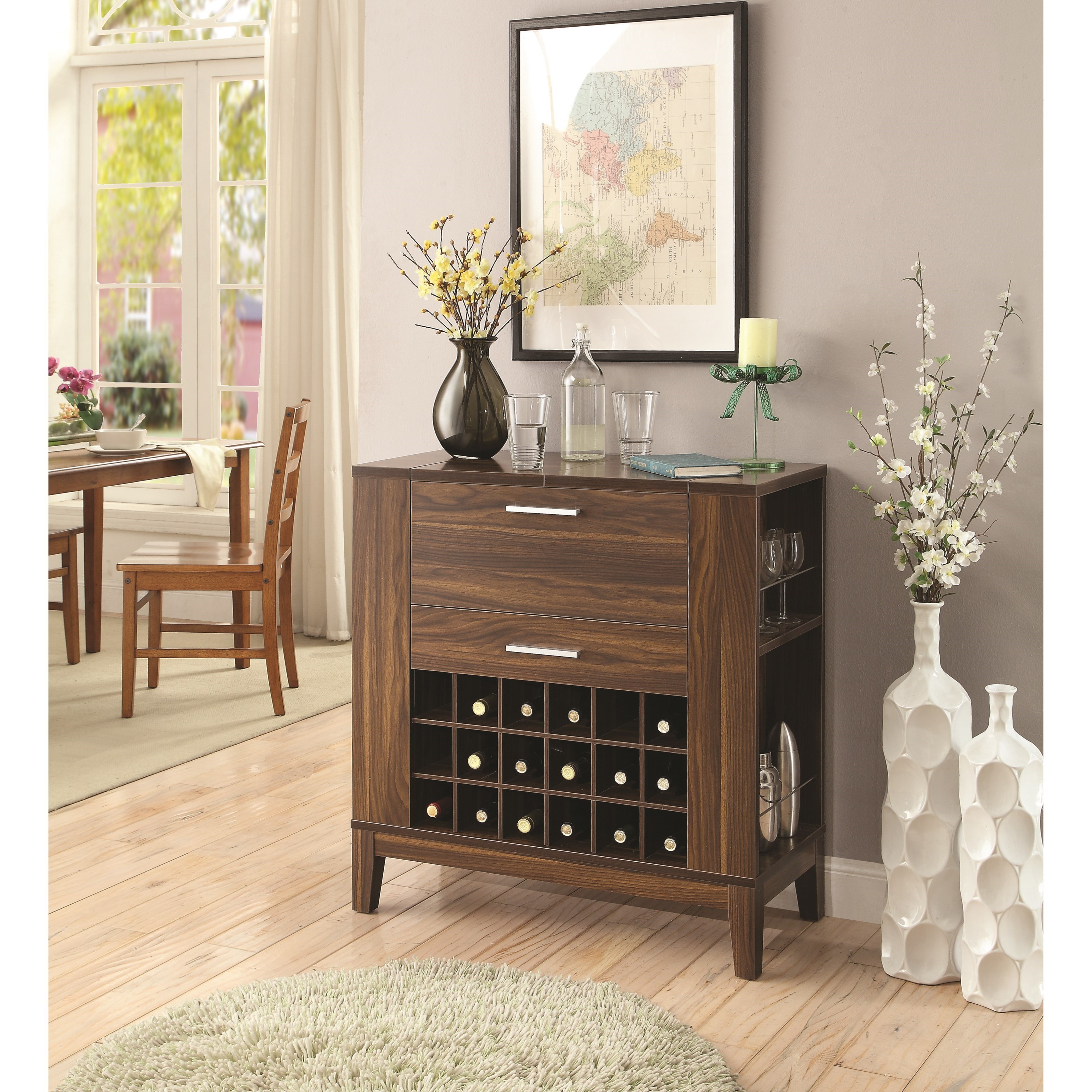 Coaster Bar Units And Tables 100130 Unit With Drop Down Coaster Bar Units And Tables Unit Item Number 100130