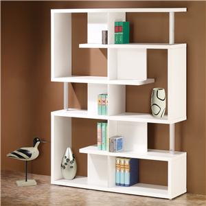 Coaster Bookcases Asymmetrical Bookshelf With Cube Storage Coaster Bookcases Bookcase