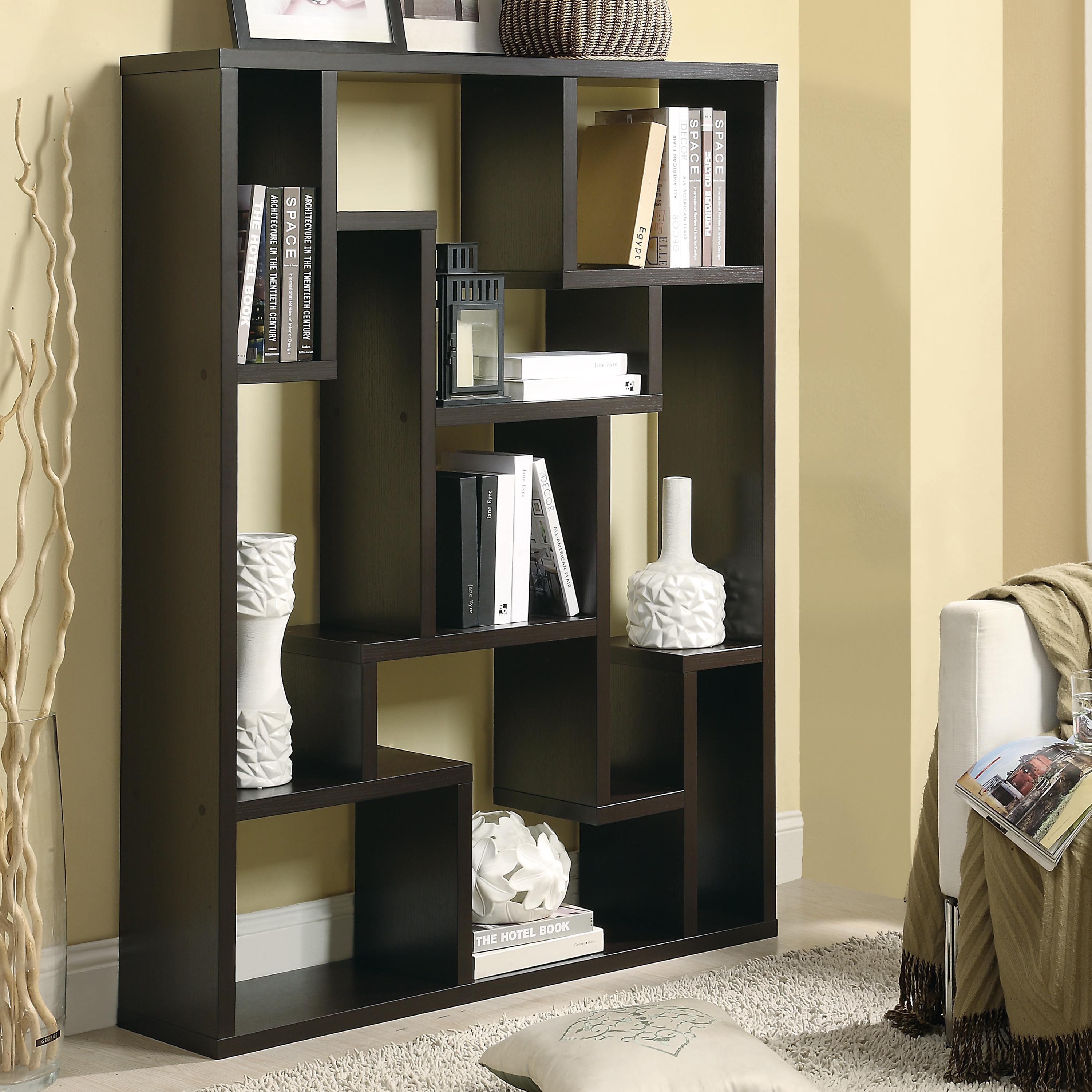 Coaster Bookcases Cuccino Asymmetrical Bookshelf Value City Coaster Bookcases Bookshelf Item Number 800316