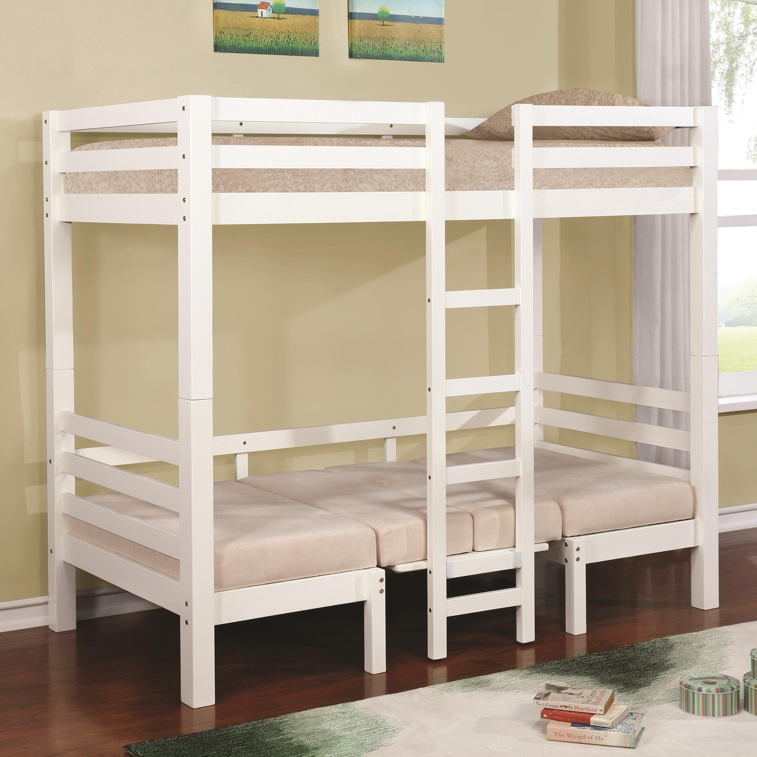 Coaster Bunks Twin Over Twin Convertible Loft Bed Knight Furniture
