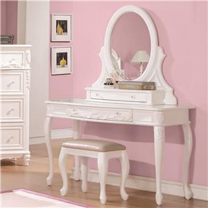 Coaster Caroline Vanity Desk And Mirror With Cabriole Legs Value