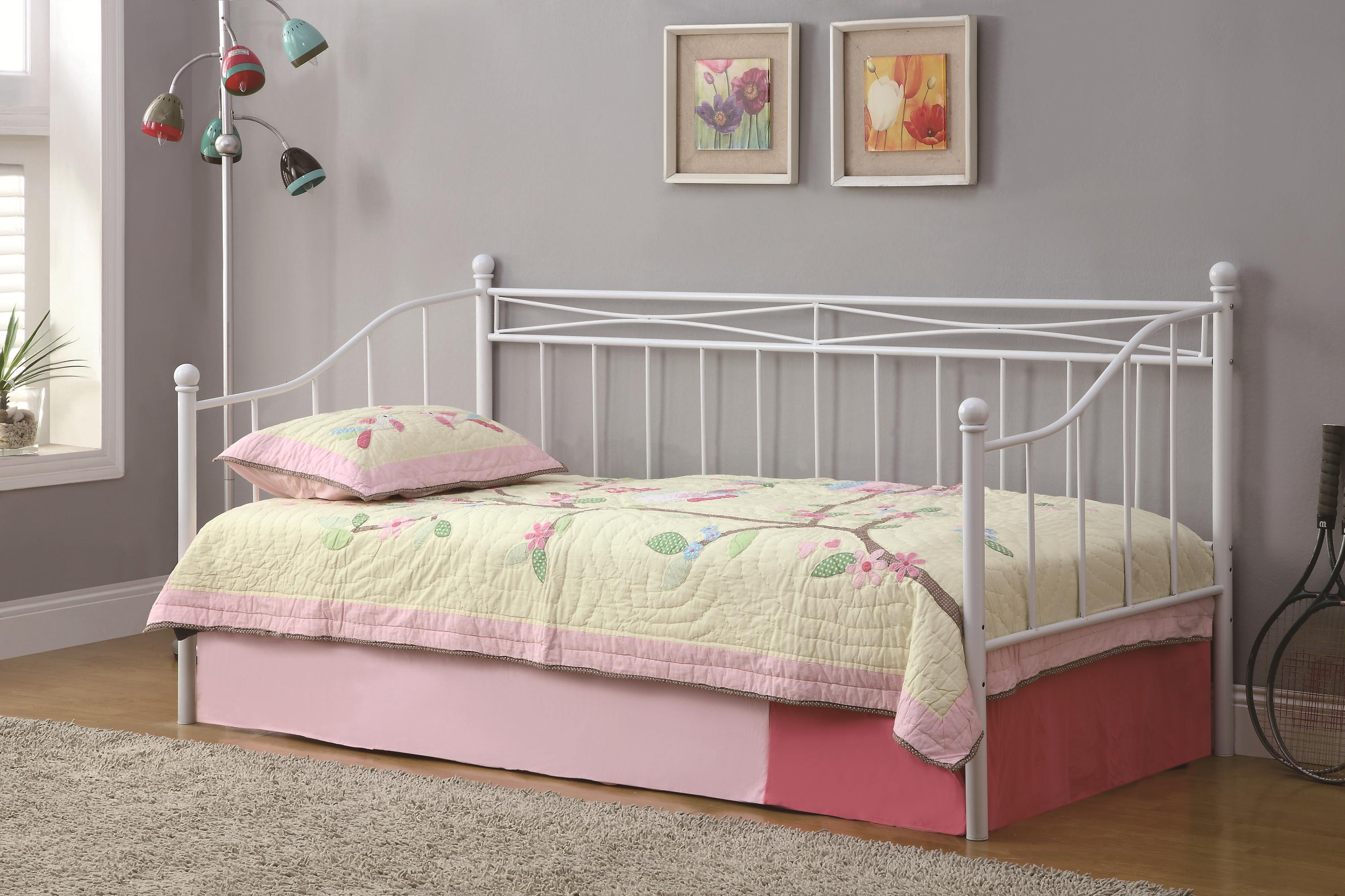 Coaster Daybeds By Casual Daybed With White Metal Frame Daybed