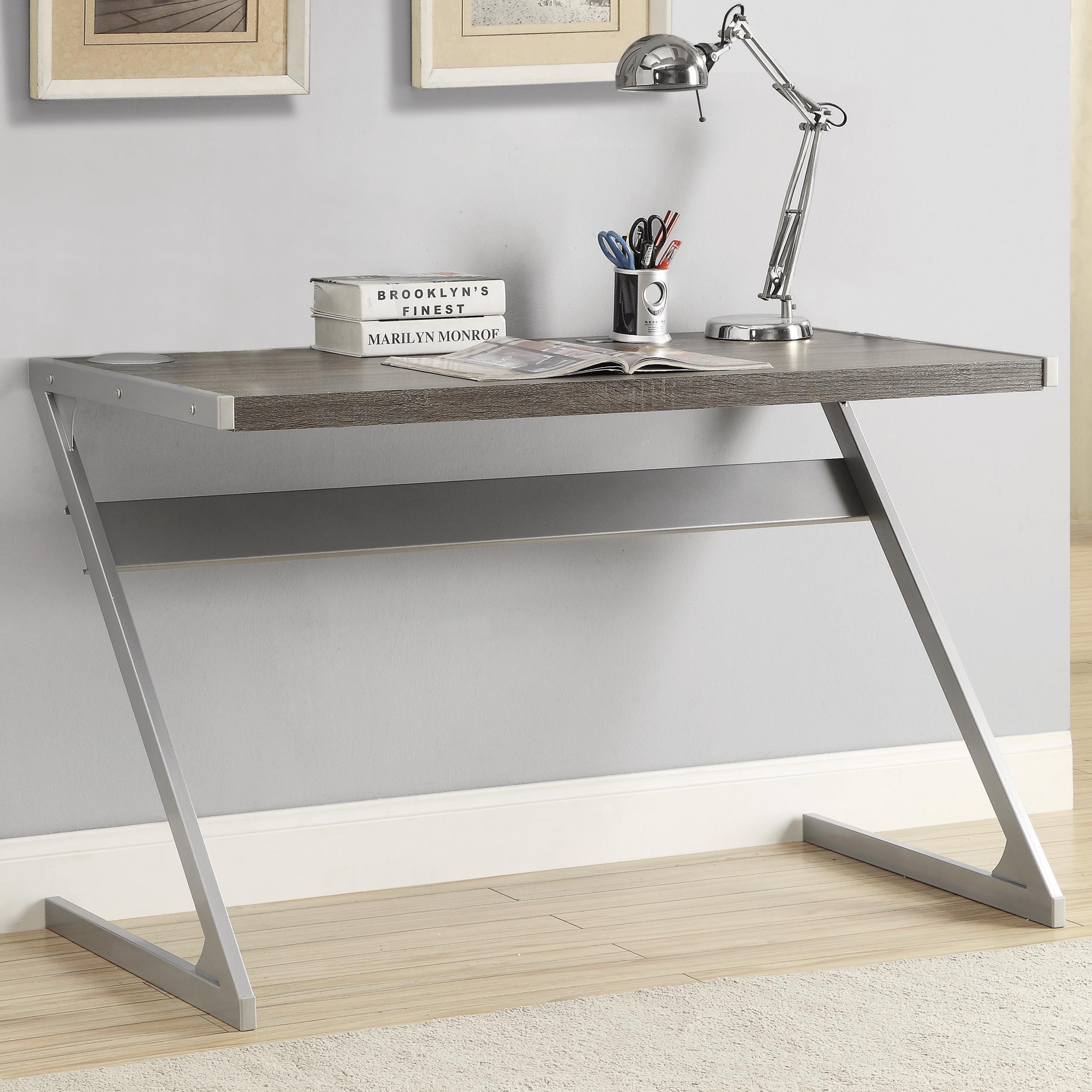 modern bluetooth speaker desk with metal base by coaster wilcox