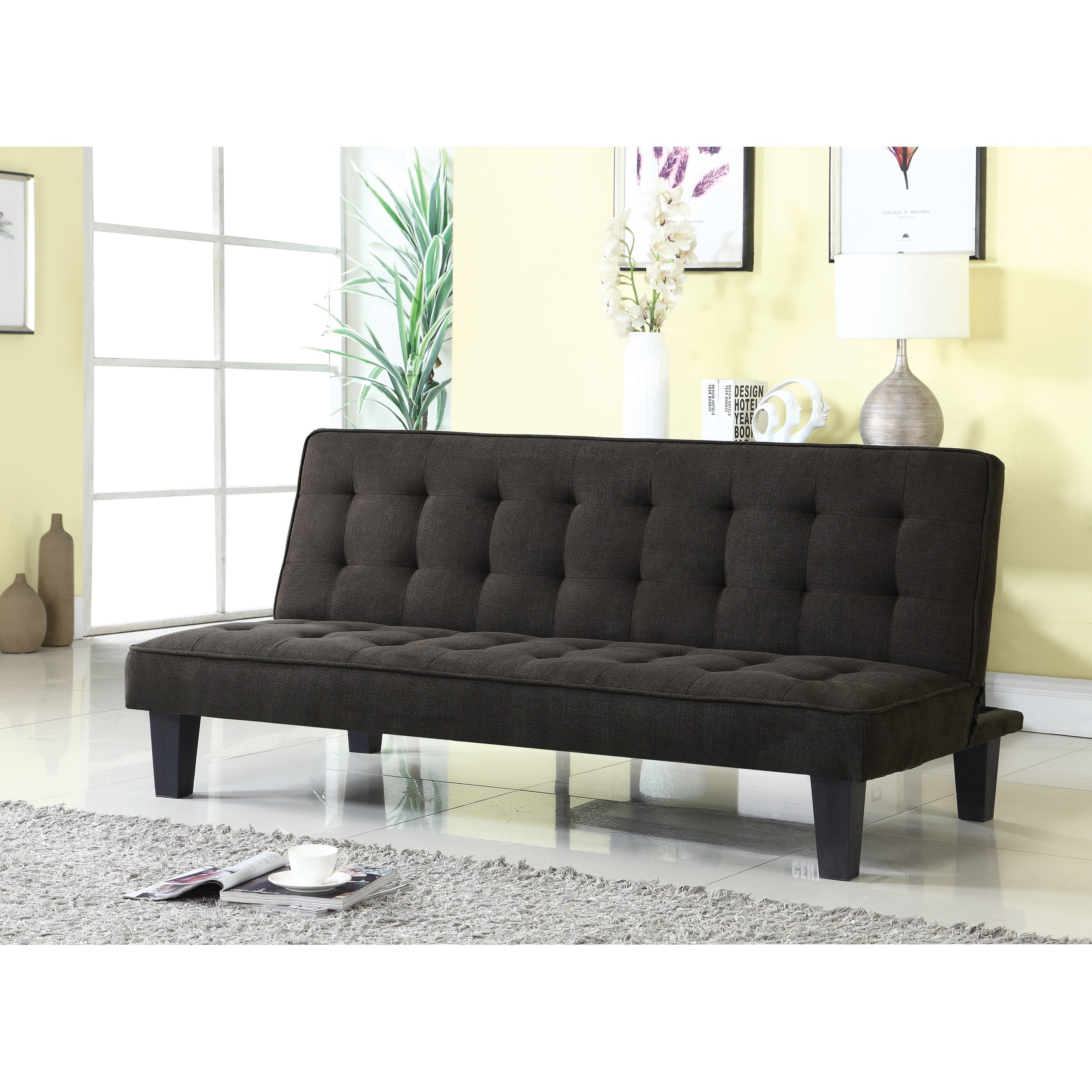 Coaster Futons Dark Brown Sofa Bed with Button Tufting Value