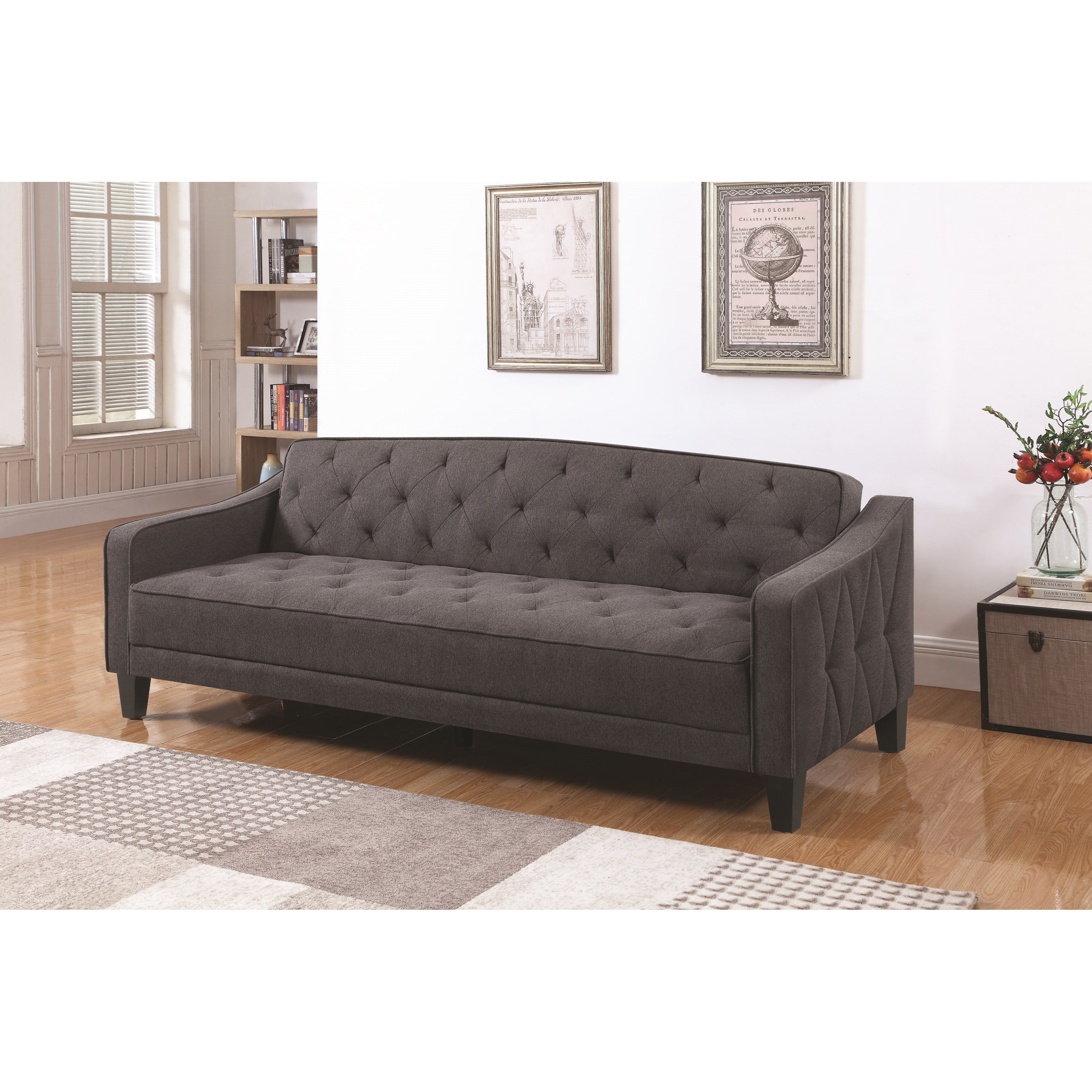 Sofa Beds And Futons Grey Bed With Diamond Tufting By Coaster At Dunk Bright Furniture