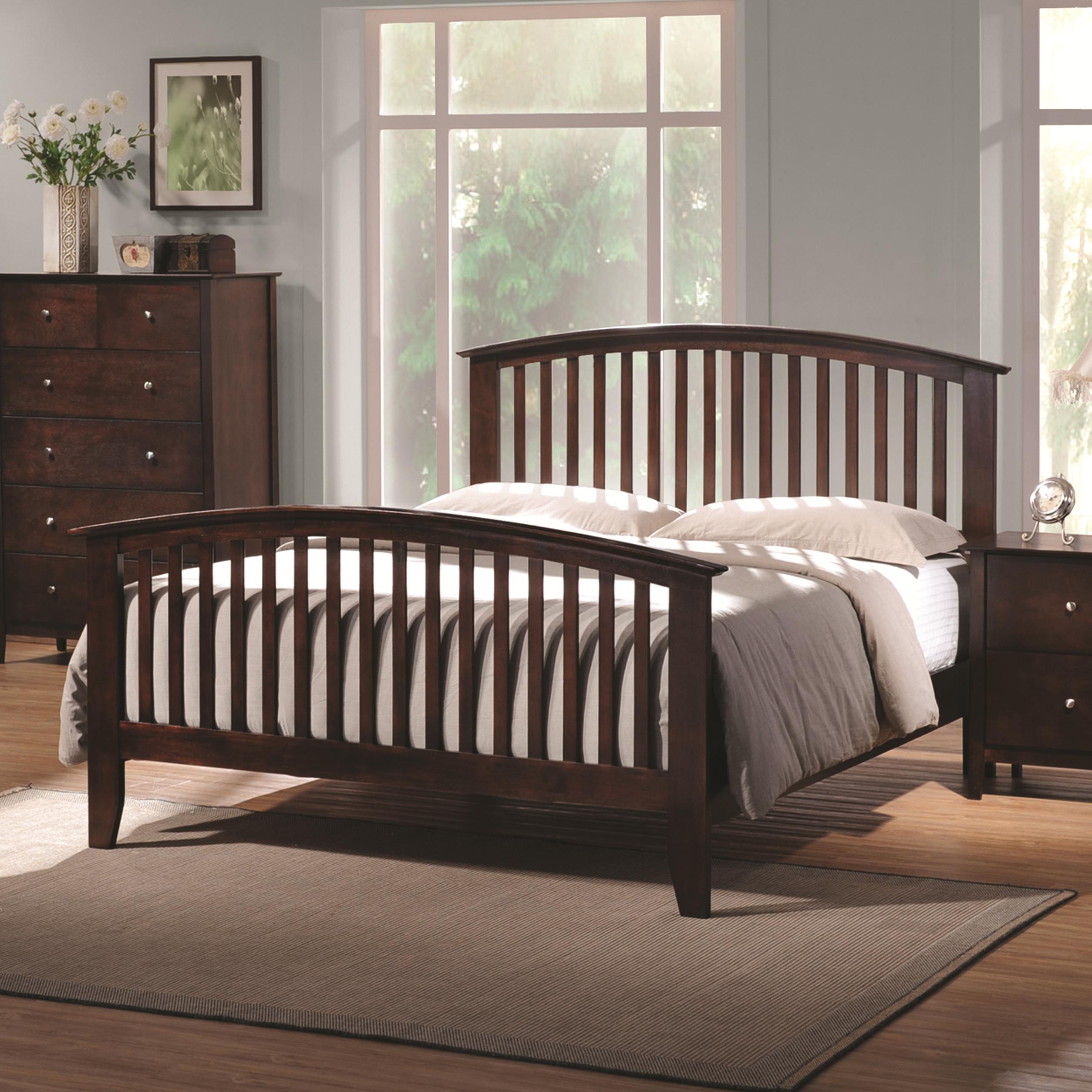 Coaster Tia 202081Q Queen Headboard & Footboard Bed with Tapered 