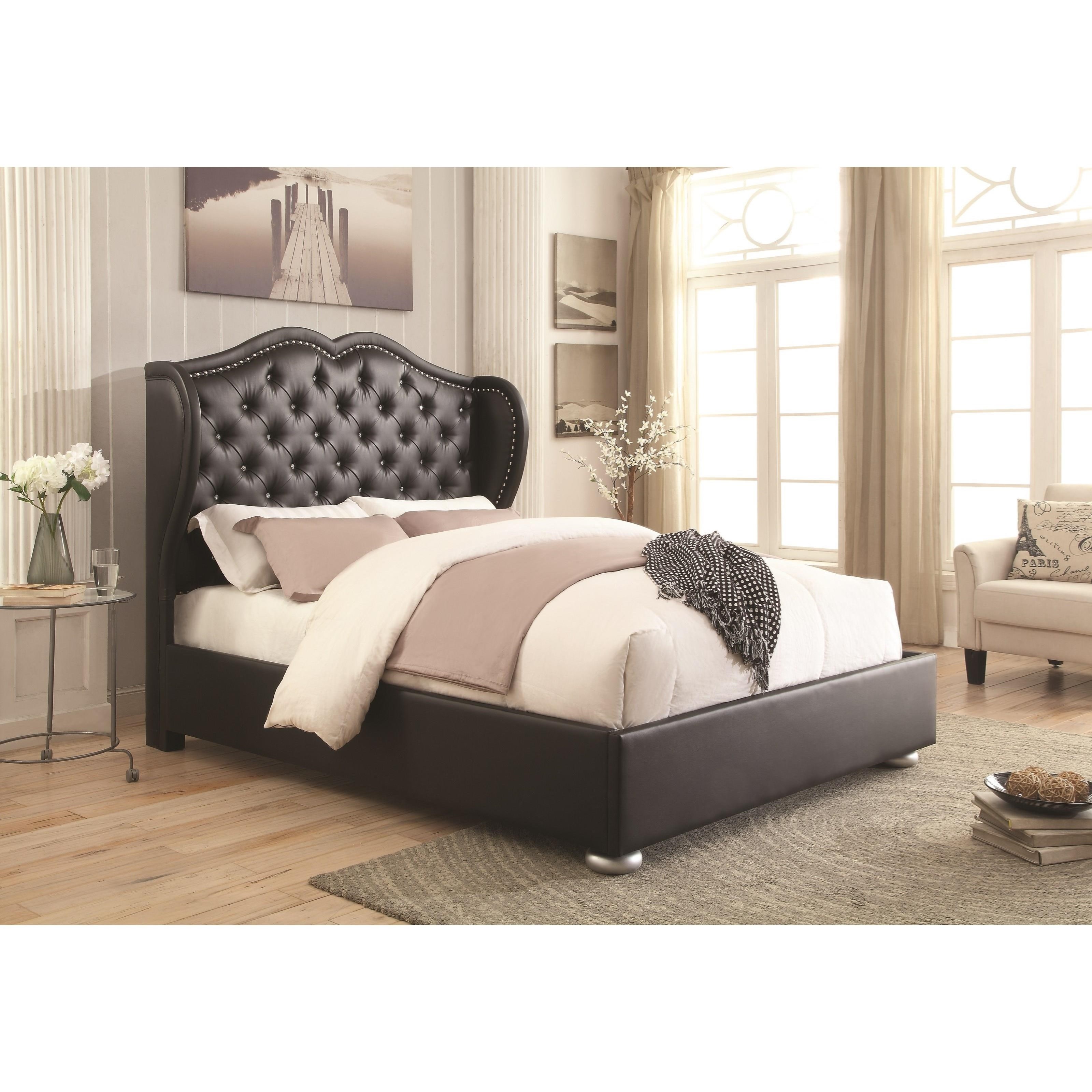 Coaster Upholstered Beds Wingback Upholsted Queen Bed Del Sol - Coaster Upholstered Beds Queen Bed Item Number Q coaster upholstered beds wingback upholsted queen bed del sol - coaster upholstered beds queen bed item number q