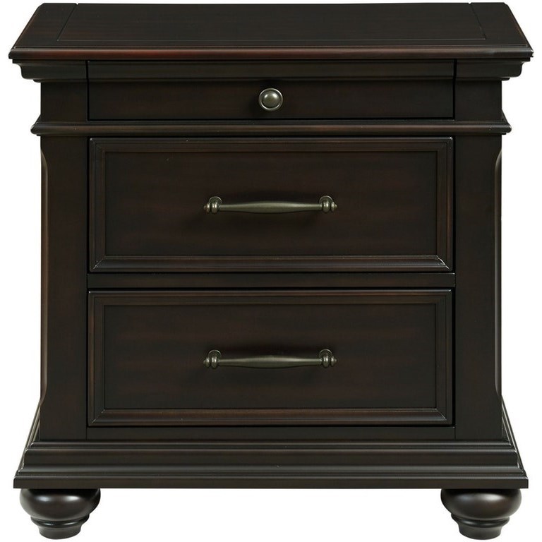 Sheldon Transitional Nightstand With Usb Port Walker S Furniture Nightstands