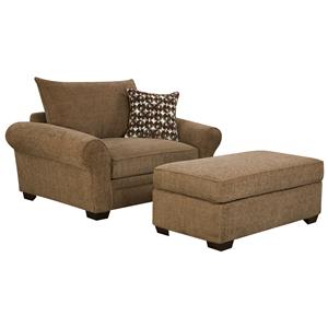 Corinthian 5460 Chair and a Half and Ottoman