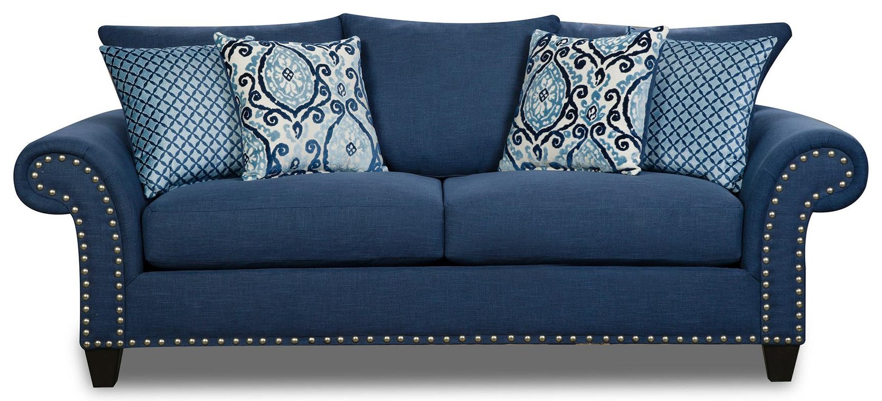 Paradigm Blue Sofa With Nailhead Trim By Corinthian At Great American Home