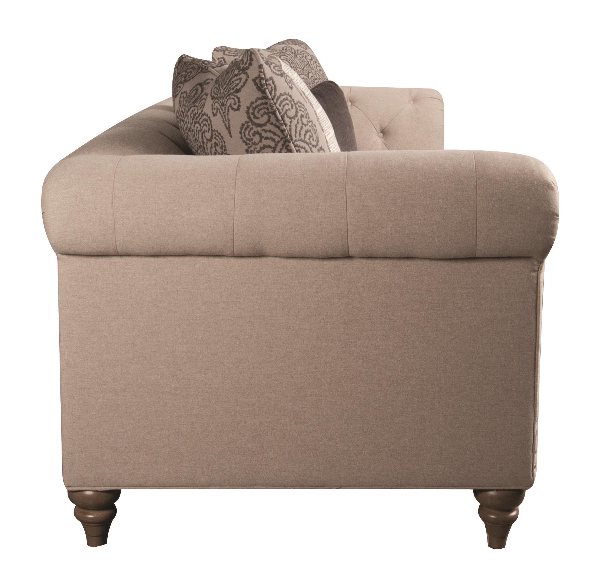 Main & Madison Humphrey Classic Modern Long Sofa with Decorative