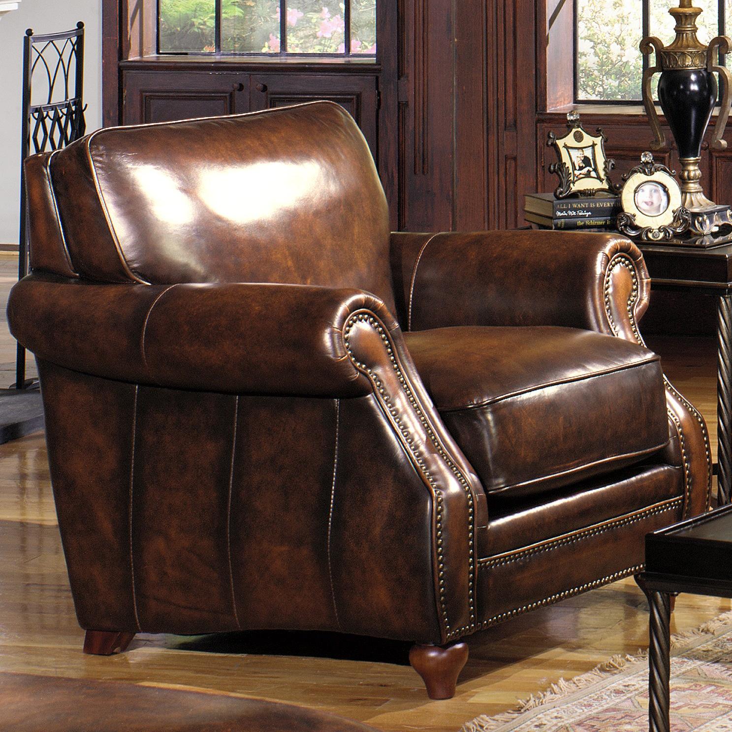 Craftmaster L121550 Traditional Leather Stationary Chair With Rolled Craftmaster L121550 Chair Item Number L121510