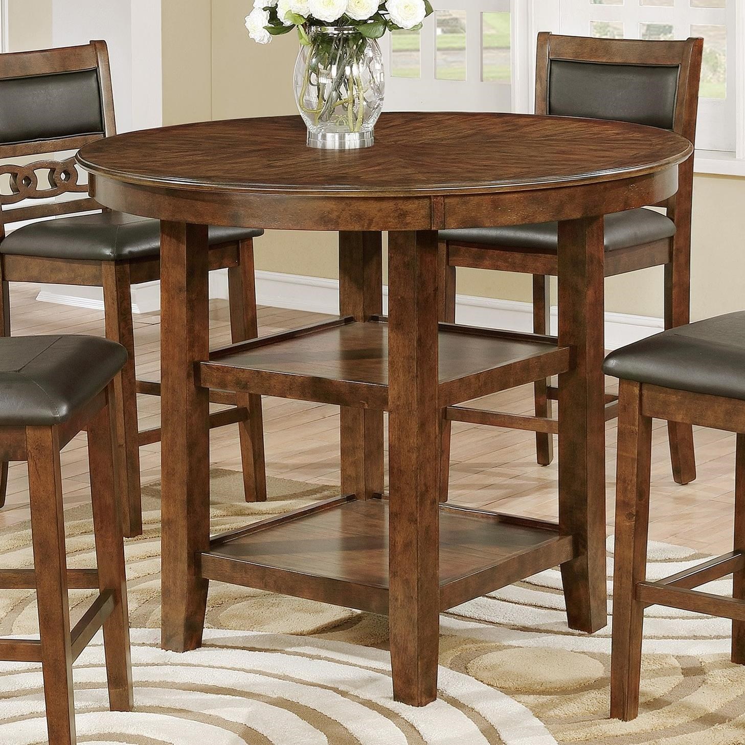 Crown Mark Cally 2716t 42 Round Counter Height Table With 2 Shelves Cally Round Counter Height Table With 2 Shelves By Crown Mark