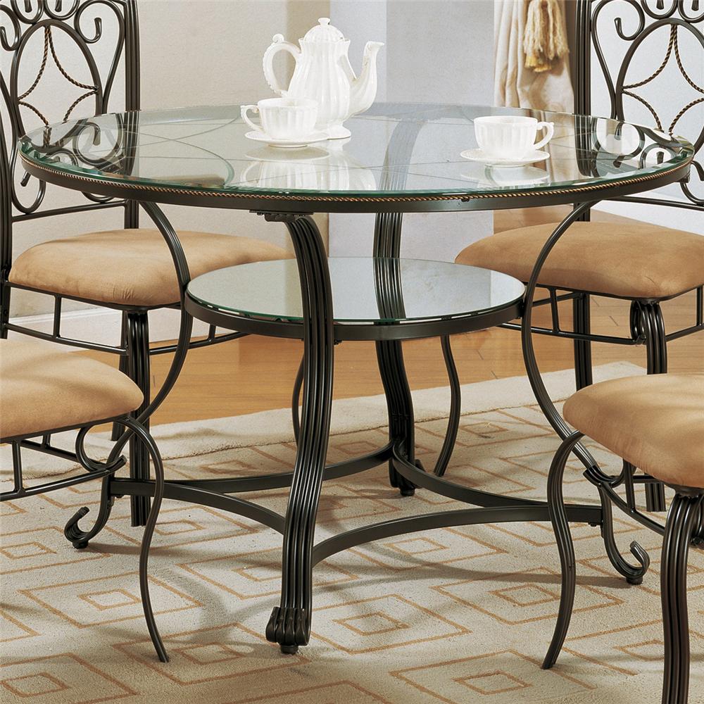 Crown Mark Jessica Dinette Table With Gl Top And Shelf Crown Mark Jessica Dinette Table Item Number 1843t 48 Gl
