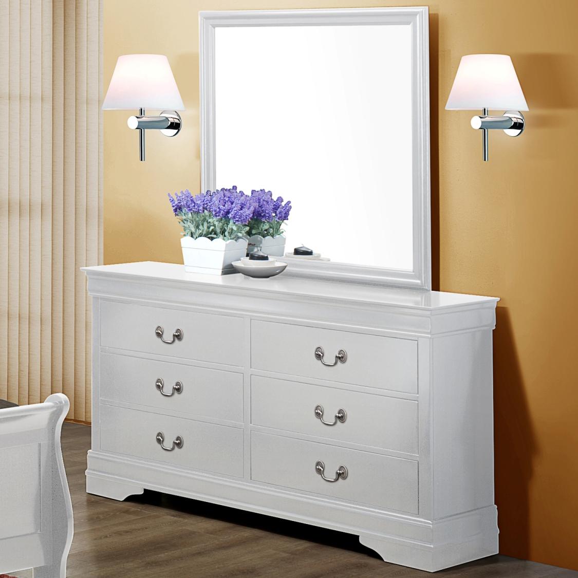 Crown Mark Louis Phillipe 6 Drawer Dresser Mirror Set Del Sol Crown Mark Louis Phillipe Dresser Mirror Item Number