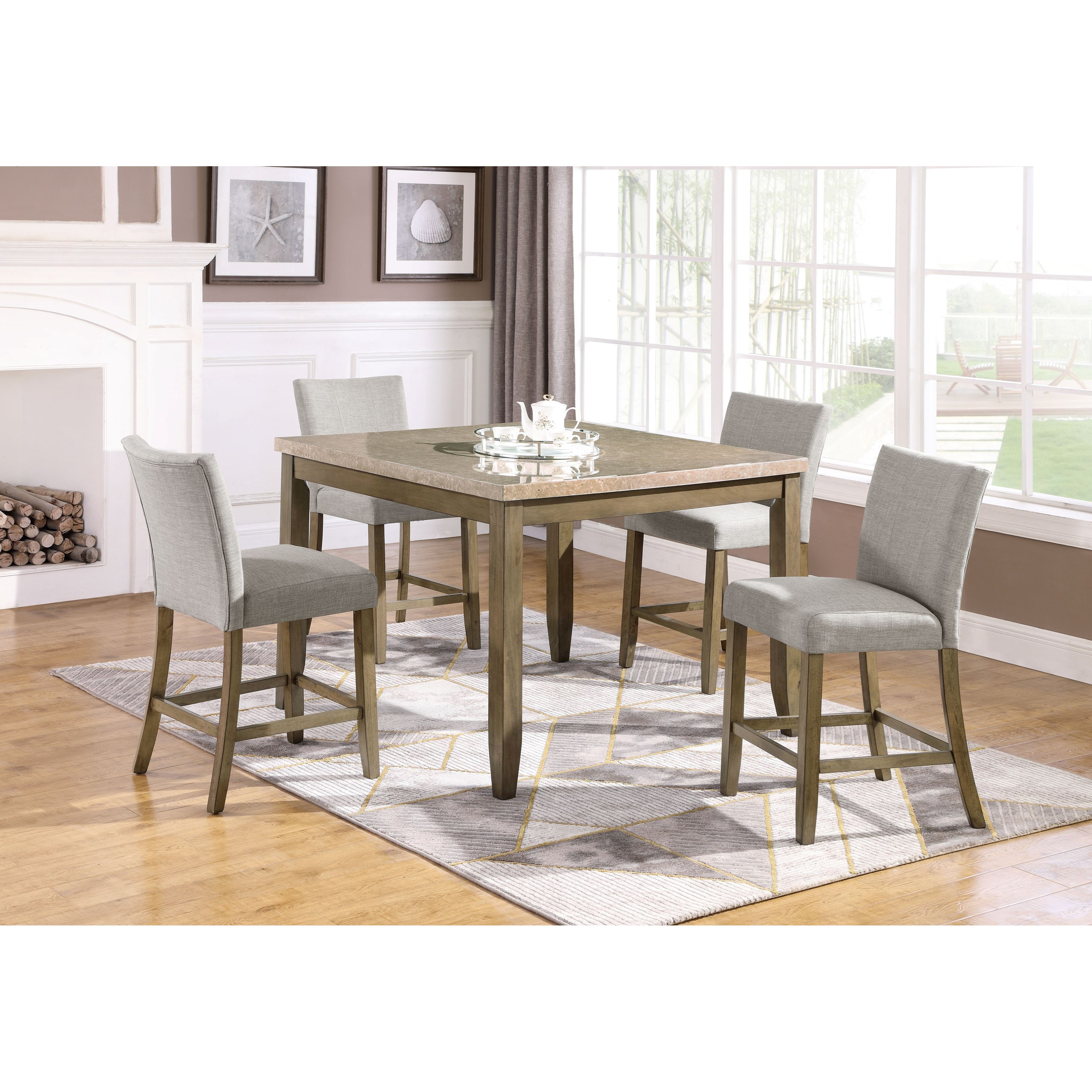 Mike 5 Piece Counter Height Table And Chair Set Mike 5 Piece Counter Height Table And Chair Set