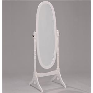 Crown Mark Miscellaneous White Finish Cheval Mirror