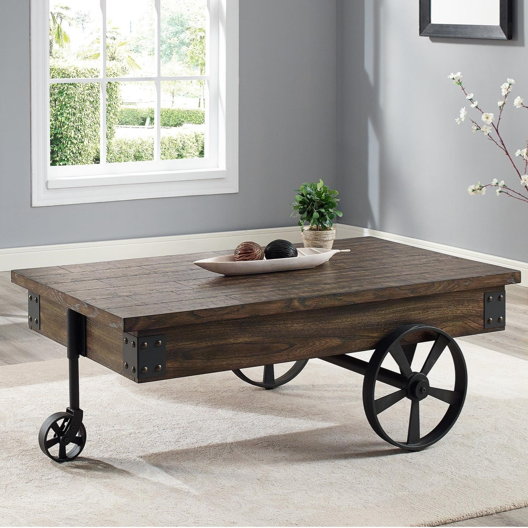 Royal Fair Otis Wagon Wheel Coffee Table With Drawer