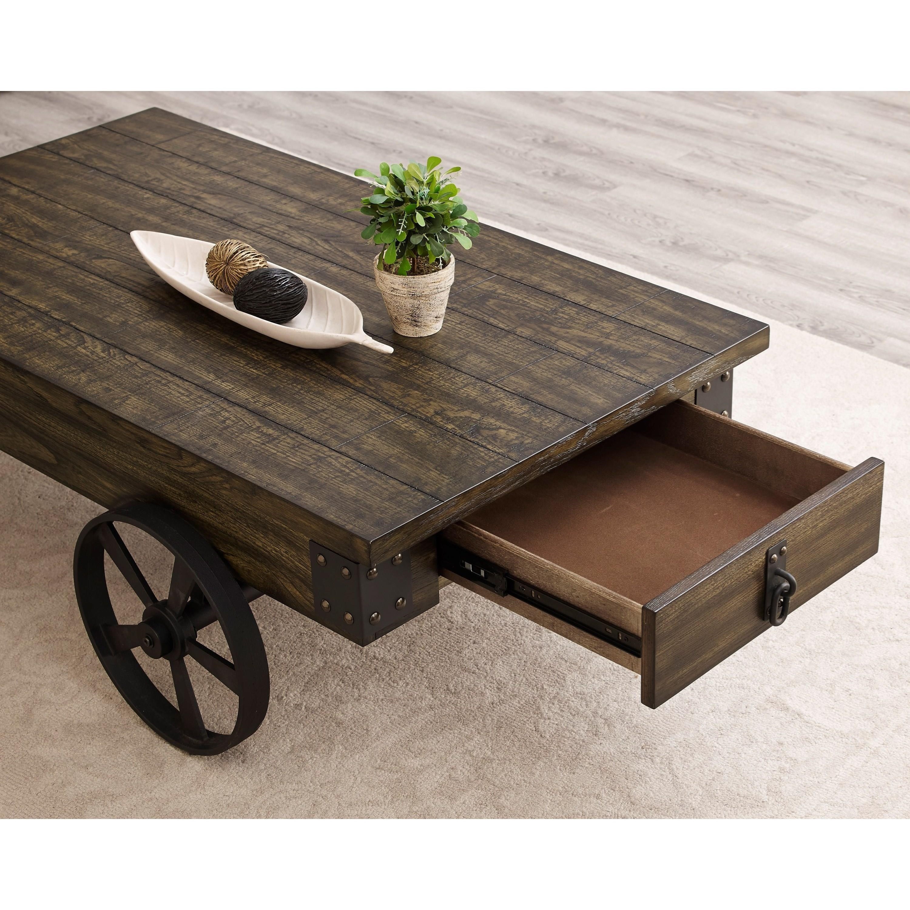 Royal Fair Otis Wagon Wheel Coffee Table With Drawer Ruby Gordon Home