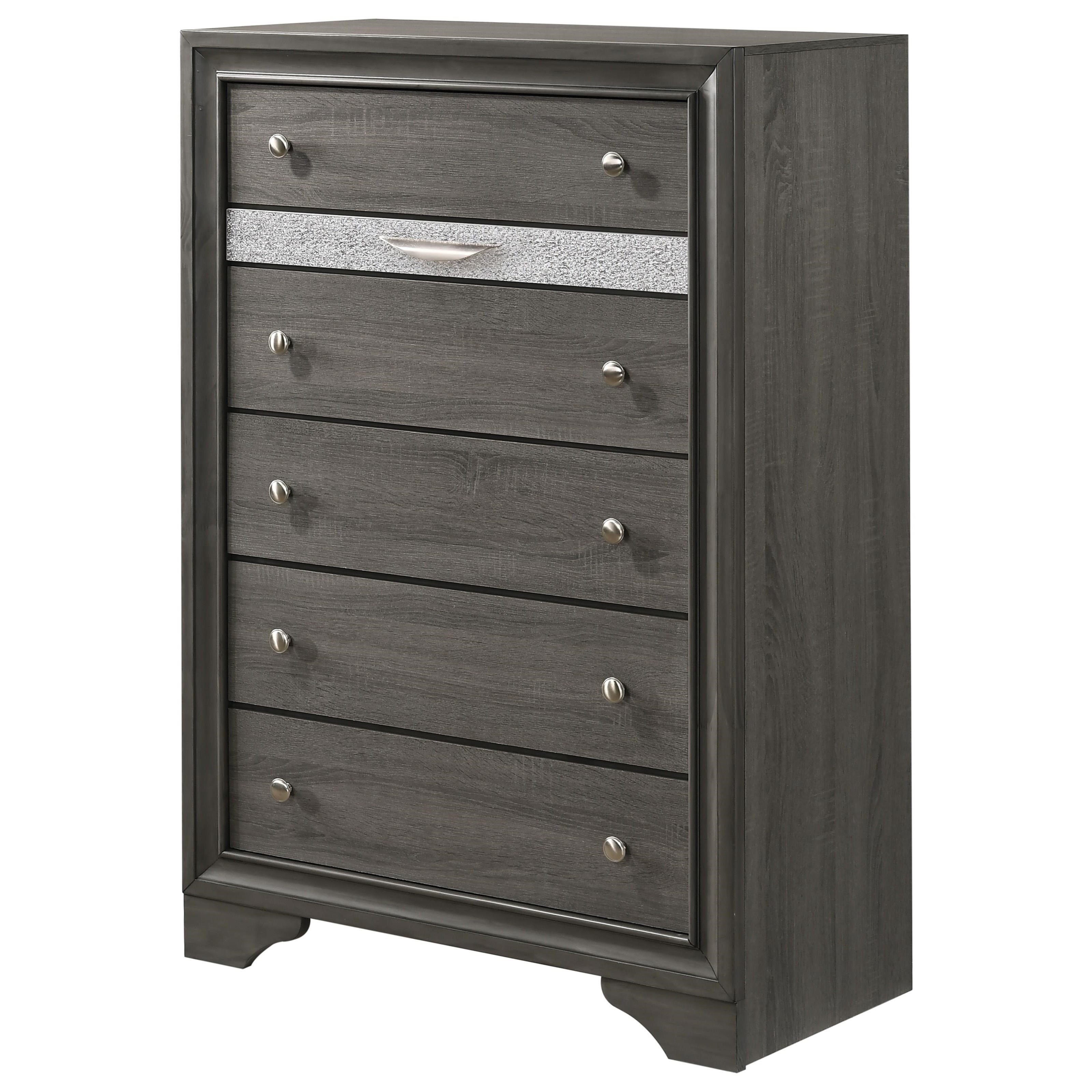 Crown Mark Regata B4650 4 Contemporary 6 Drawer Chest With Jewelry