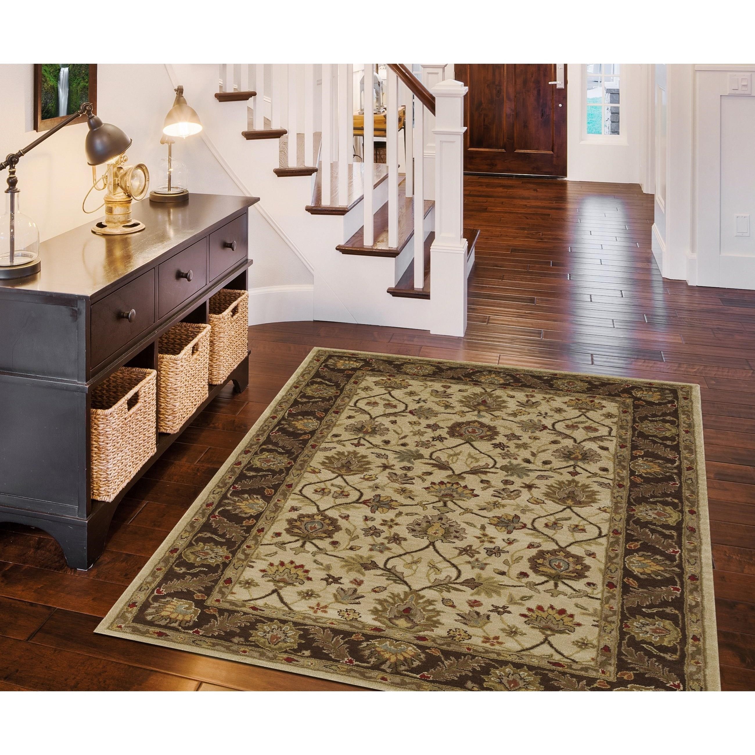 Dalyn Jewel Ivory/Chocolate 9'6"X13'6" Rug Rooms and Rest Rug
