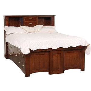 Daniel's Amish Mission King Pedestal Bed W/ Storage Drawer