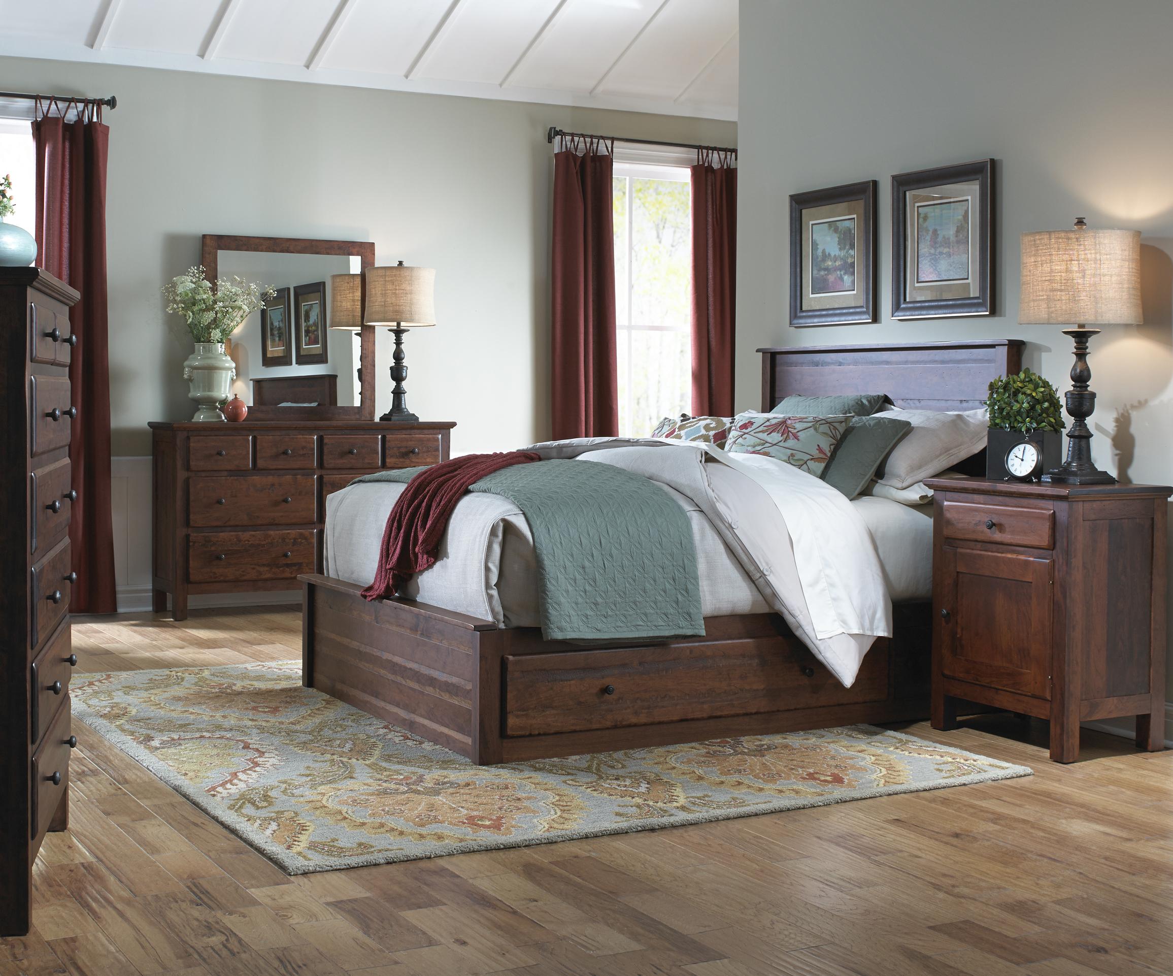 Daniel's Amish Lewiston Queen Storage Bed Belfort Furniture Panel Beds