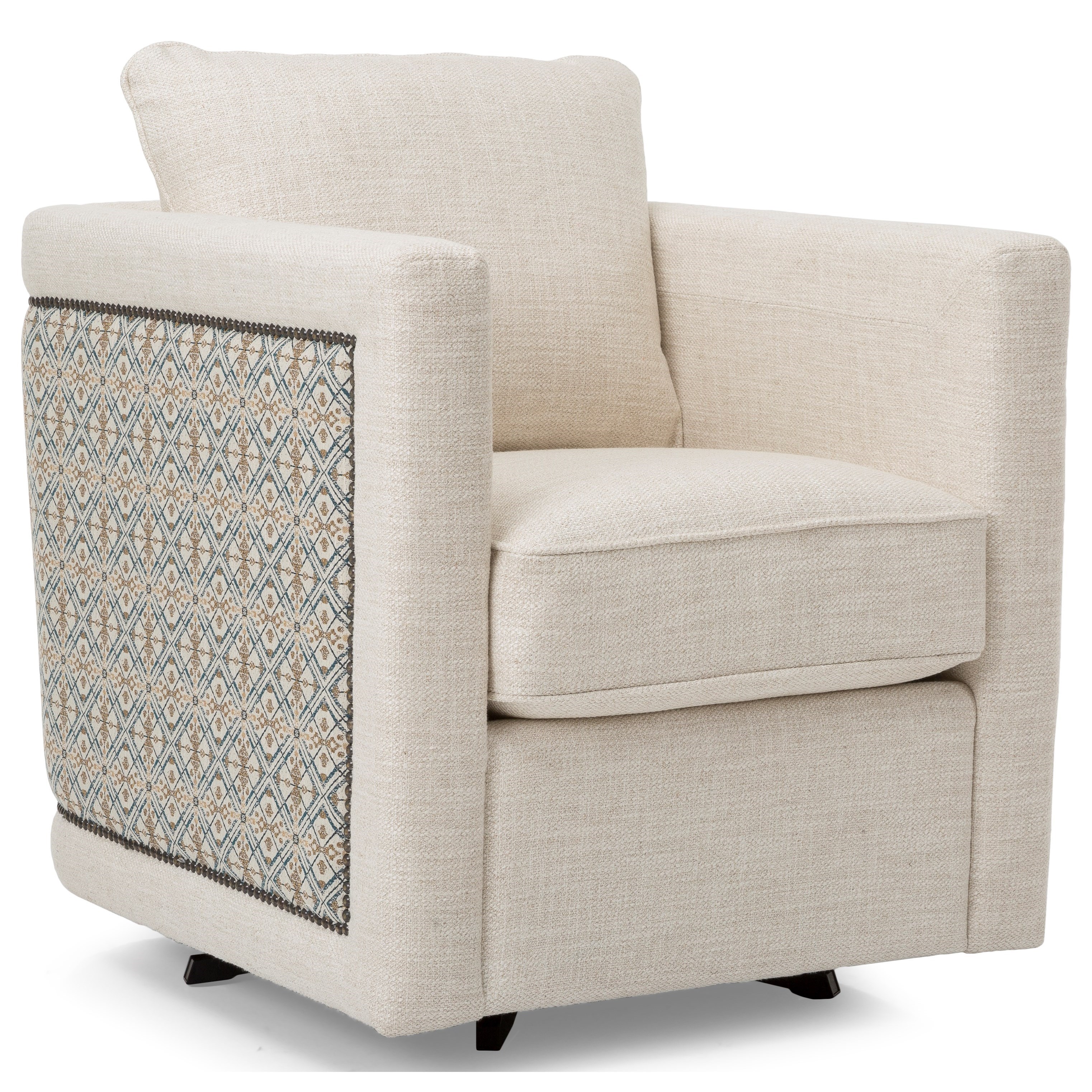 Decor Rest 2760 Contemporary Swivel Chair With Nail Studs Sheely S Furniture Appliance Upholstered Chairs