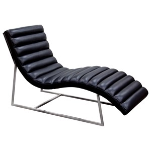 Diamond Sofa Bardot Black Chaise Lounge