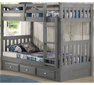Discovery World Furniture Charcoal Twin/Twin Bunk Bed