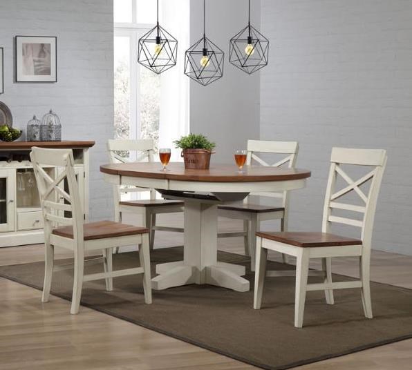 E C I Furniture 0733 1316826 4x1316827 White 5 Piece Dining Set Dunk Bright Furniture Dining 5 Piece Sets