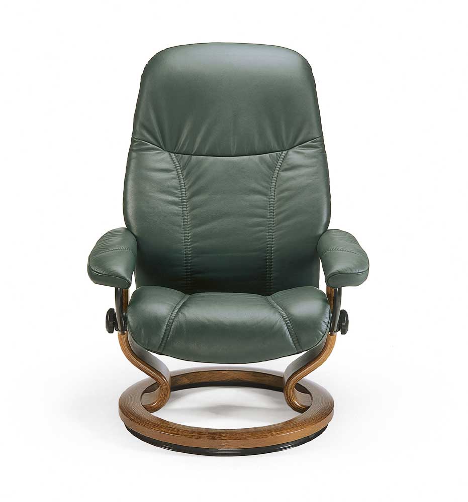 Stressless Consul 1145015 Small Reclining Chair & Ottoman with Classic