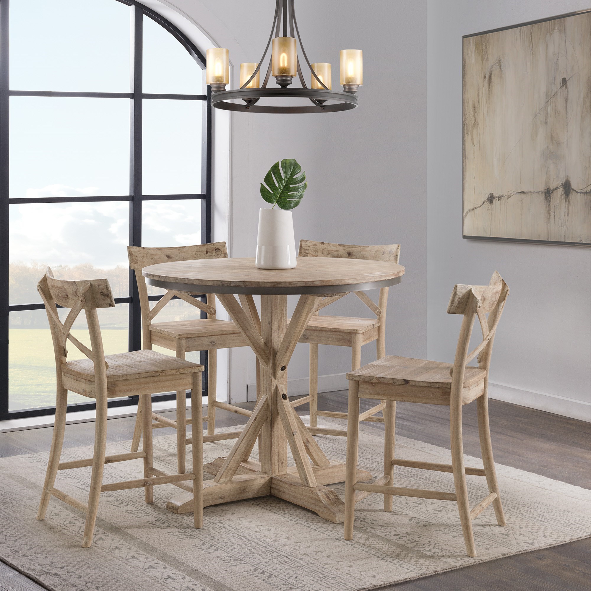 Elements Callista Rustic X-Back Counter Height Stool ...