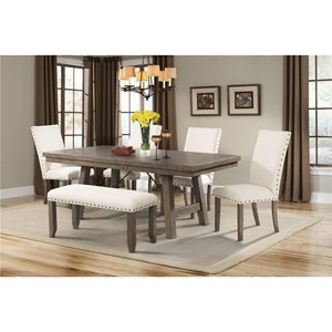 Elements International Jax Dining Set with Bench