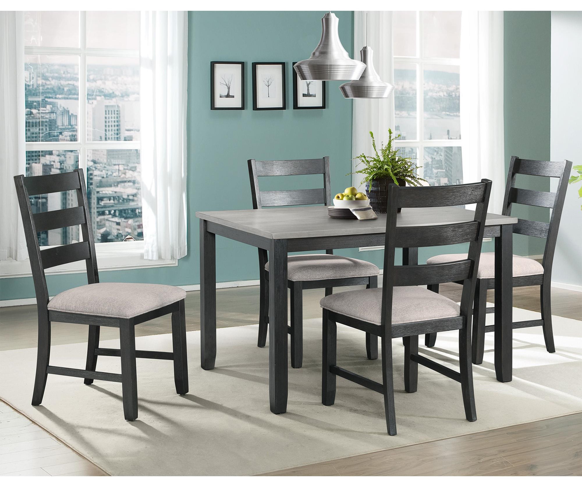 Elements International Martin Rustic Dining Table And Chair Set For 4 Johnny Janosik Dining 7 Or More Piece Sets