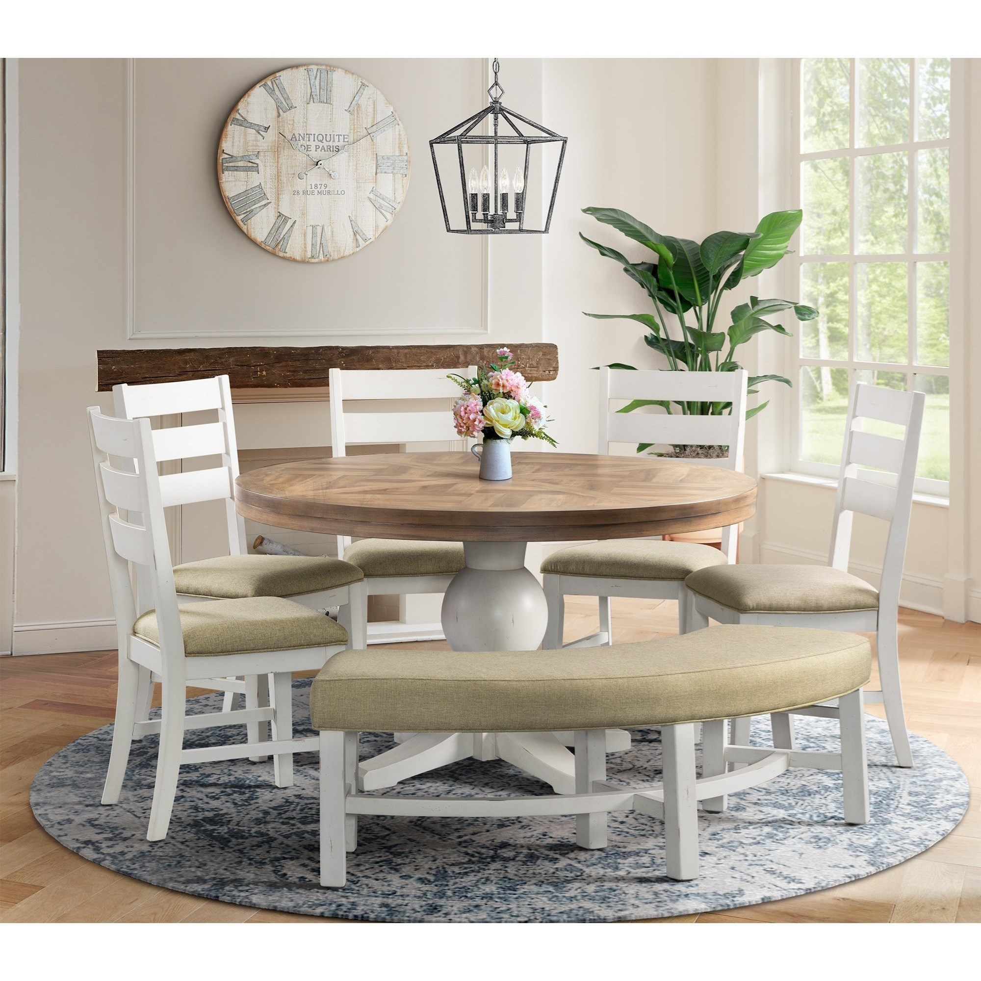 round dining table 7 piece set