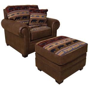 England Jaden Upholstered Chair and Ottoman