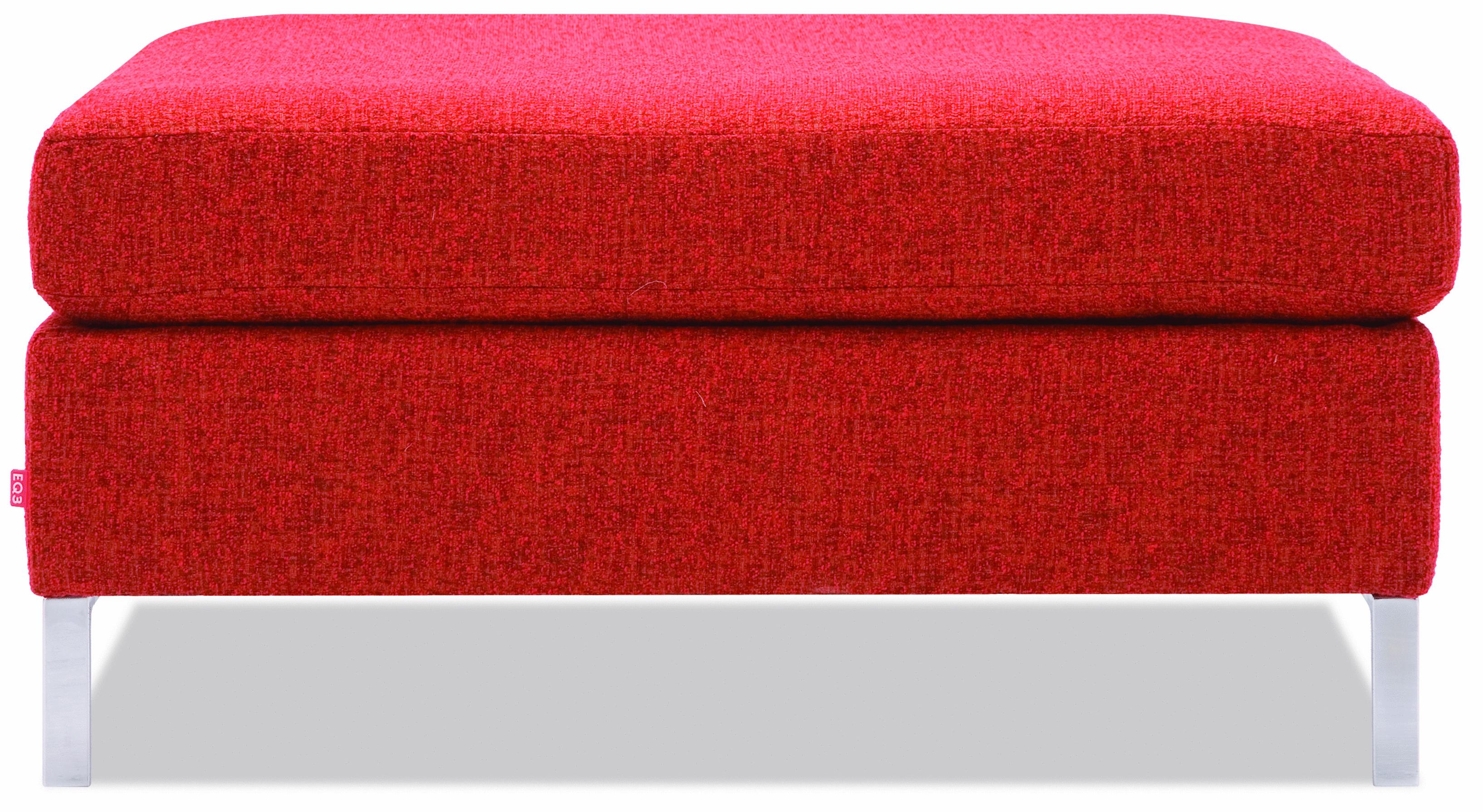 Eq3 Lola 30053 04 Ottoman With Foam Seat And Exposed Chrome Or Wood Legs Upper Room Home Furnishings Ottomans