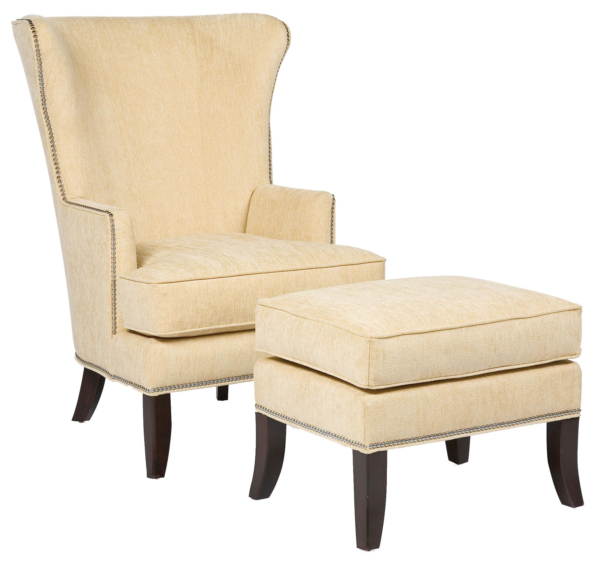 Fairfield Chairs Contemporary Wing Chair with Exposed Wood Legs Find