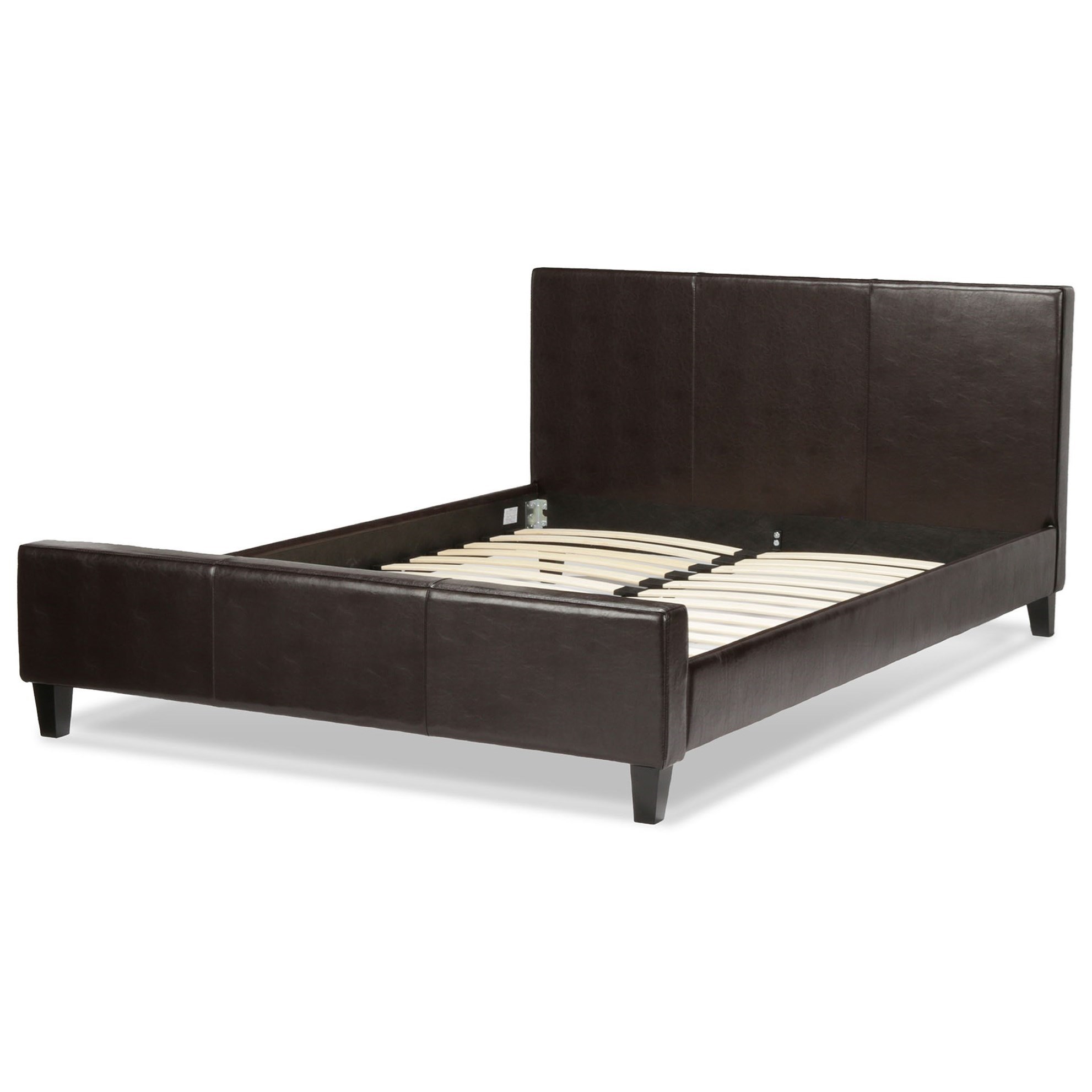 Fashion Bed Group Leather Queen Euro Bed Darvin Furniture Platform