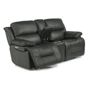 Flexsteel Rotmans Worcester Boston Ma Providence Ri And New Casual Reclining Loveseat With Storage Console And Headrest