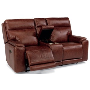 Flexsteel Latitudes-Sienna Power Reclining Love Seat with Console