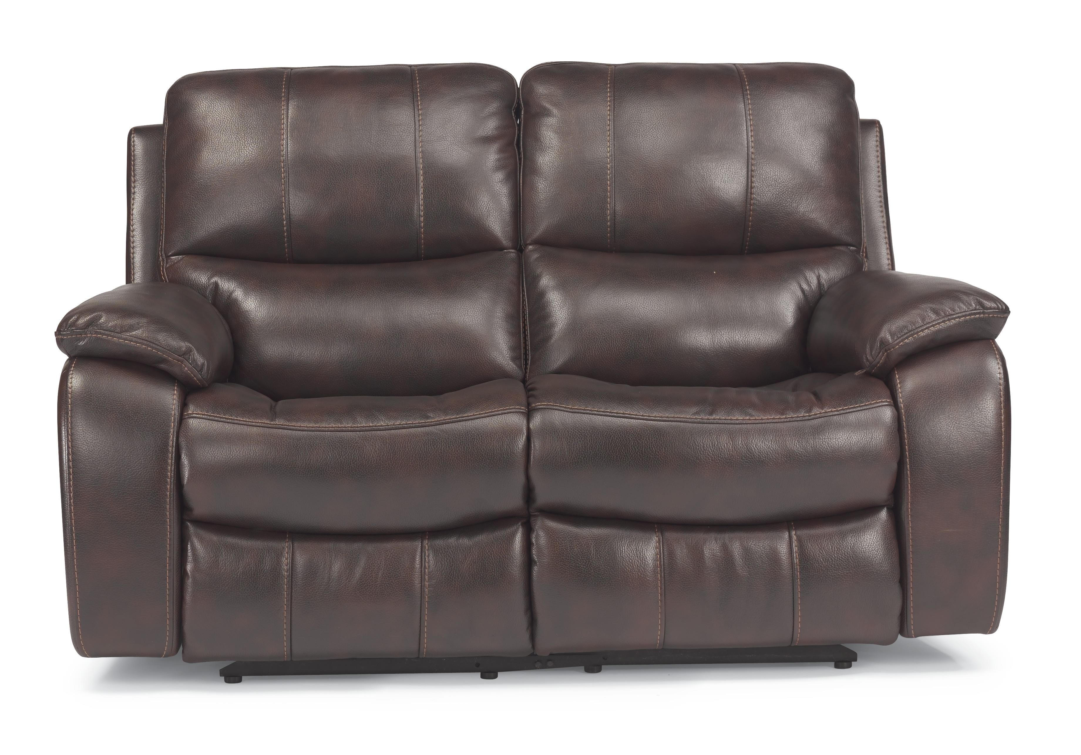 Flexsteel Latitudes Woodstock 129860P Double Power Reclining Love Seat with Pillow Arms