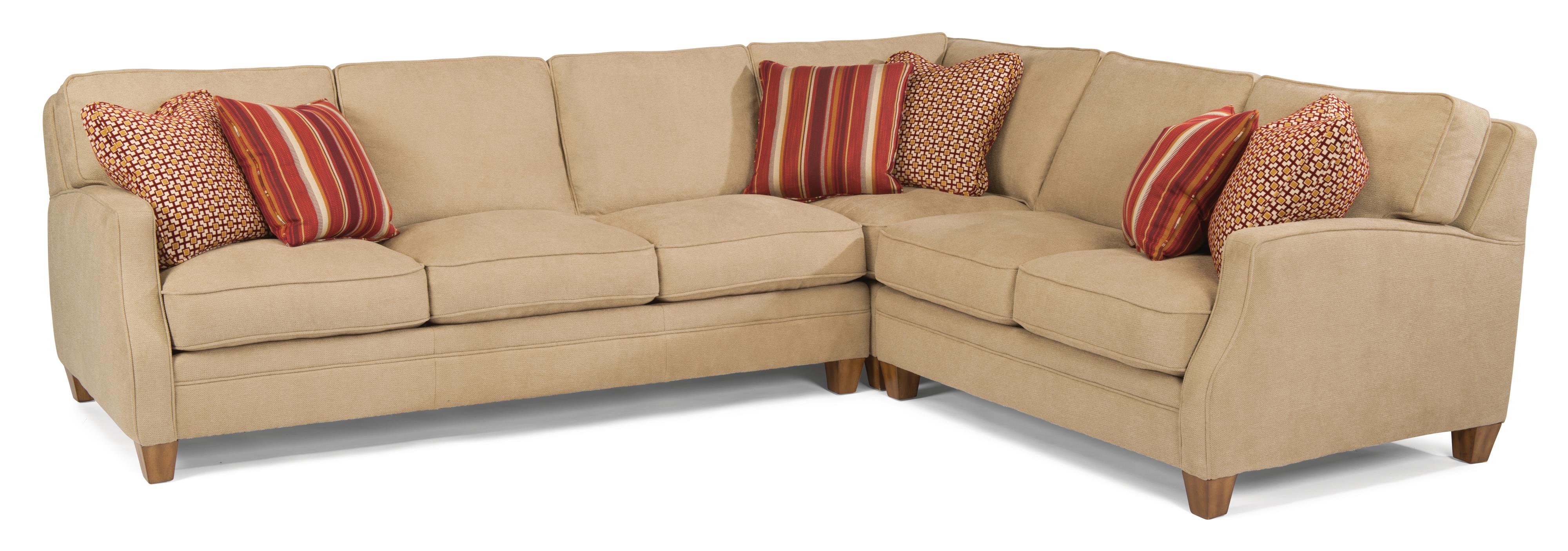 Flexsteel Lenox Three Piece Sectional Sofa With Raf Loveseat 3 Pc Sectional Sofa
