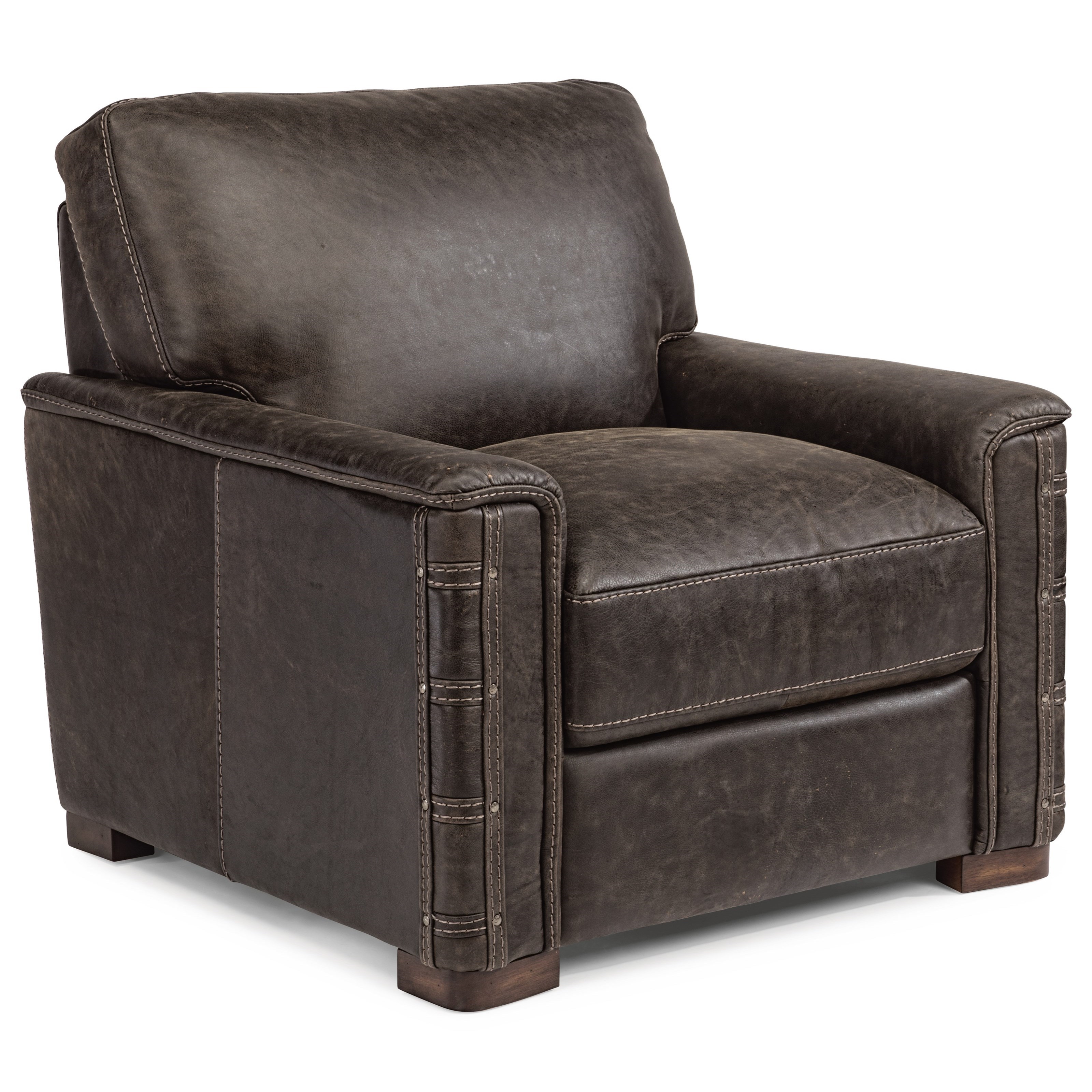 Flexsteel Laudes Lomax 1131 10 Rustic Leather Chair With Laudes Lomax Rustic Leather Chair With Nailhead Details By Flexsteel