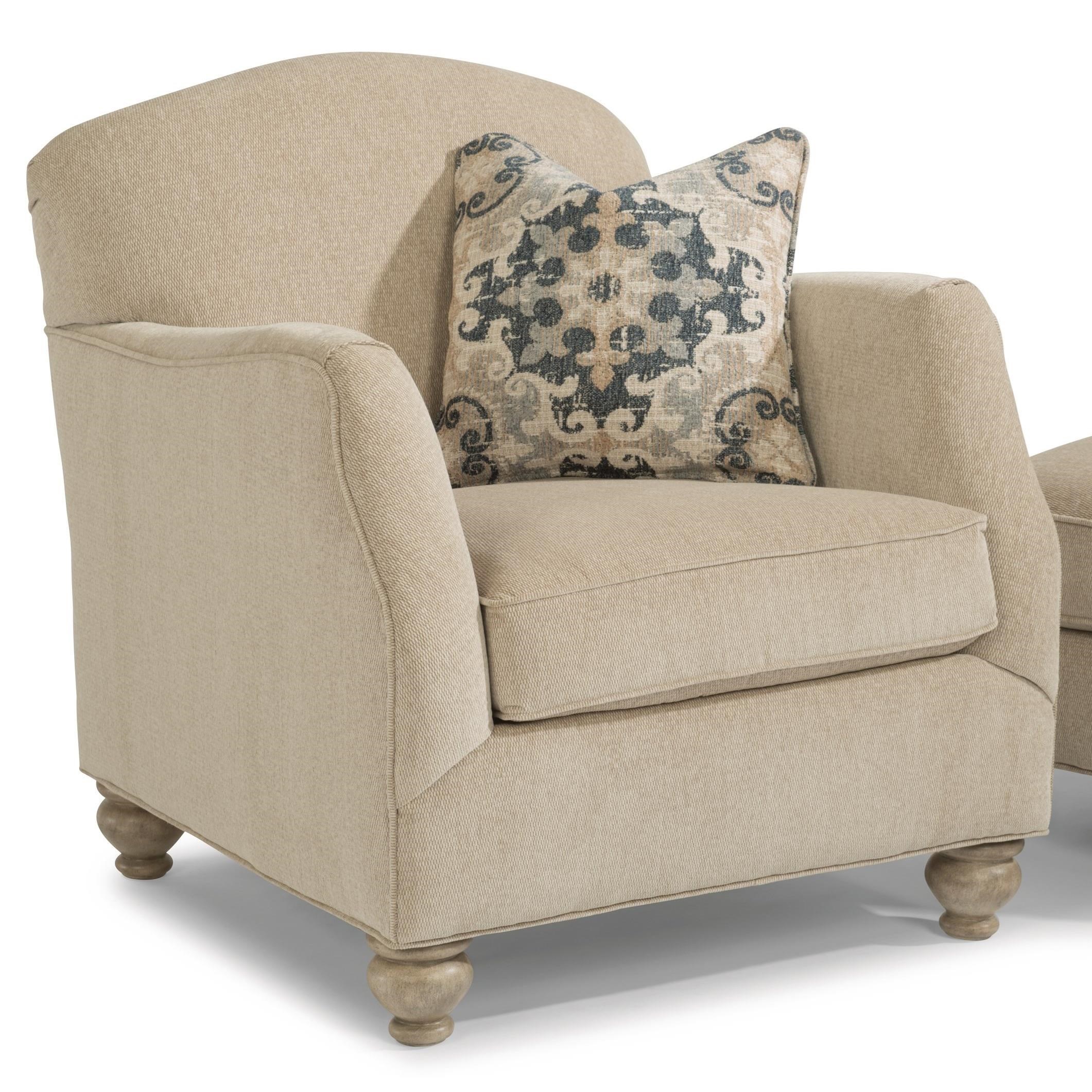 Flexsteel Plymouth Transitional Chair With Bun Feet Conlin S