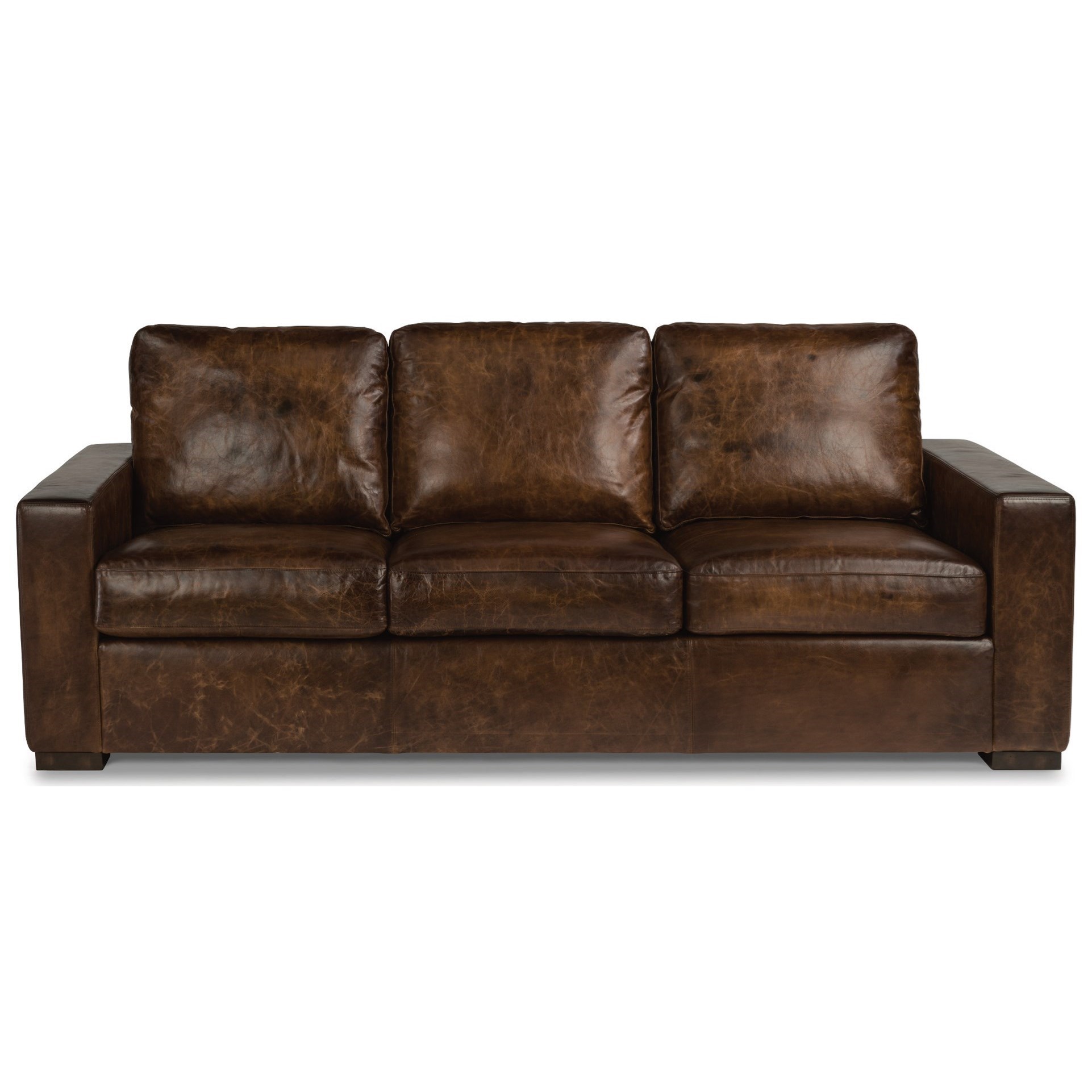 Prescott Contemporary Leather Sofa With Track Arms By Flexsteel At Crowley Furniture Mattress