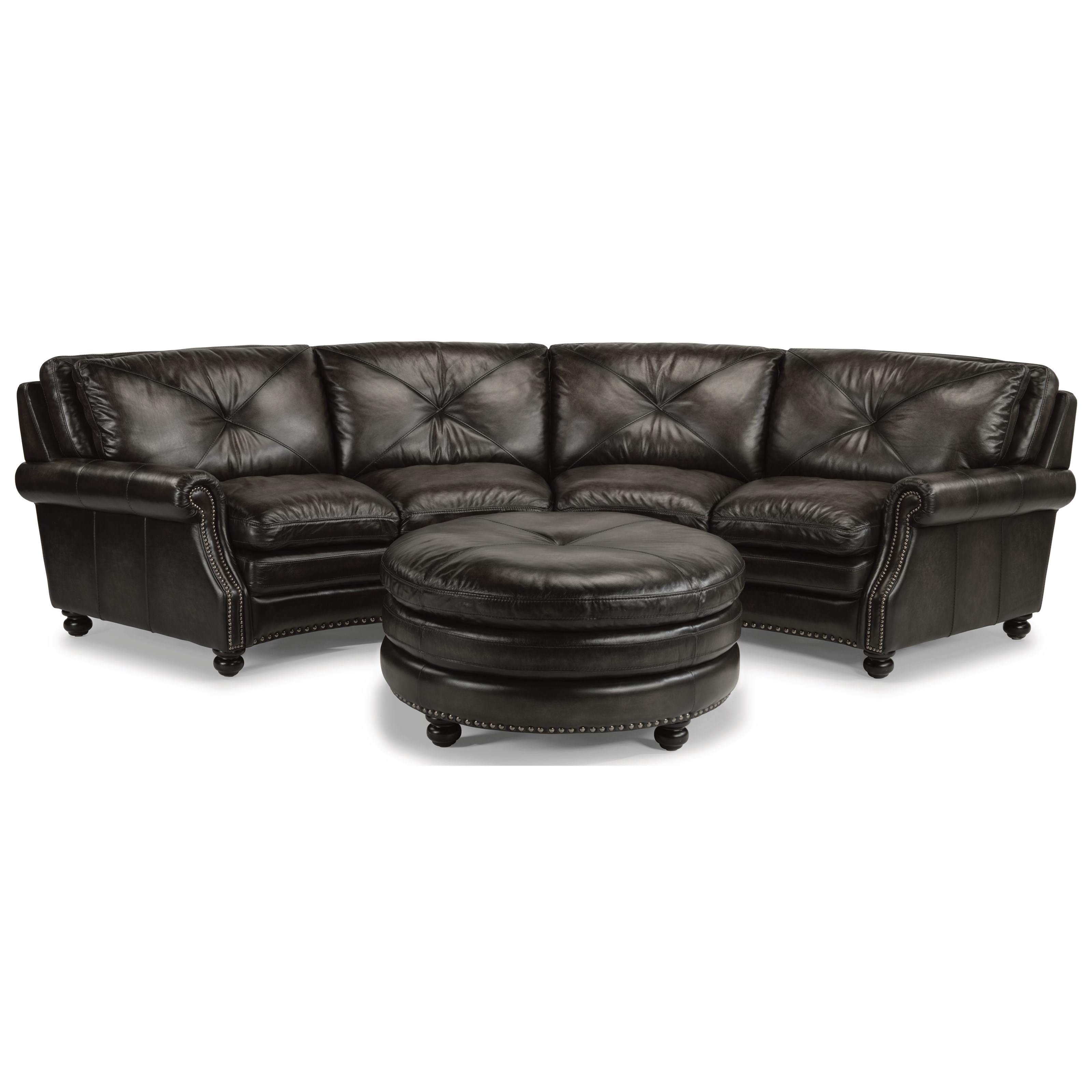 Laudes Suffolk Round Sectional Sofa With Nailhead Trim By Flexsteel At Northeast Factory Direct